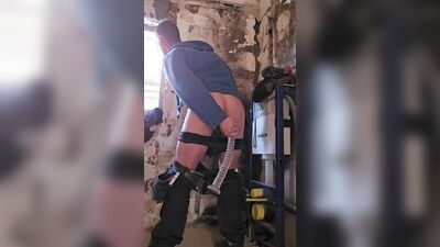 Permanently bi-man gets it with a and masturbates while working Part 1
