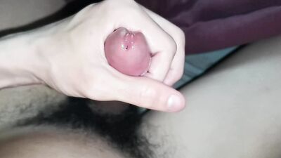 A big fountain of sperm from a big dick flooded the hot body of a stallion at night!