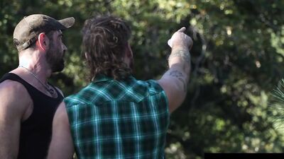 Muscle Hunk Hitchhiker Facefucked By Hairy Stud