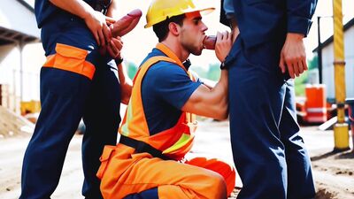 Anal and Blowjob with Construction Workers. Full Motion Video