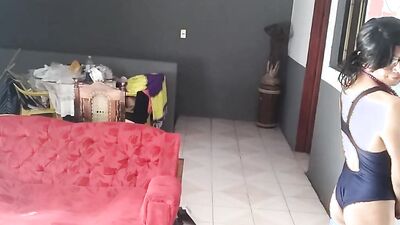 Joselynne Crossdresser In Blue SwingSuit WebShow
