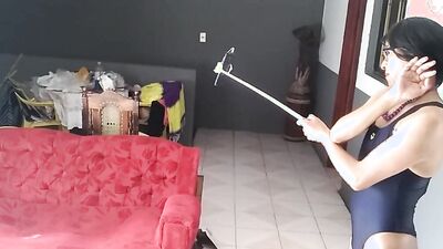 Joselynne Crossdresser In Blue SwingSuit WebShow