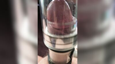 Mr Thick Dick 02: Milking Machine on an 8 inch thick uncut cock