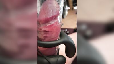 Mr Thick Dick 02: Milking Machine on an 8 inch thick uncut cock
