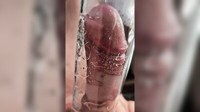 Mr Thick Dick 02: Milking Machine on an 8 inch thick uncut cock