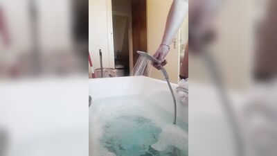 Bathroom male masturbation thinking about his Ex