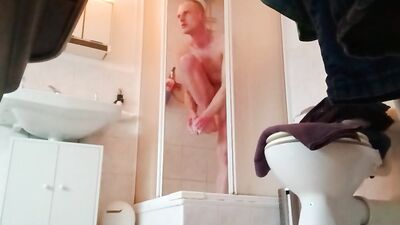 while showering, turned myself!