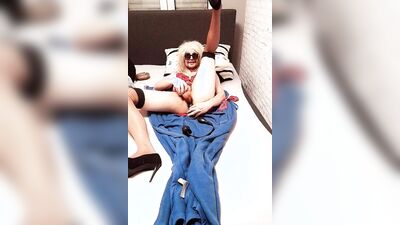 Julia-Sophie, amateur transvestite gets fucked hard by two dildos ( 1 video )