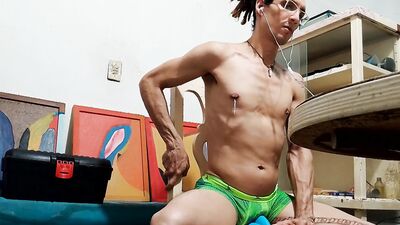 The Internet User Contains the Orgasm by Rubbing Himself with the Sex Toys Under His Underwear: Raba Erre Elle