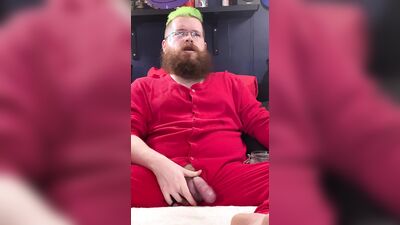 Wearing my Union Suit and Jacking on my Uncut Cock