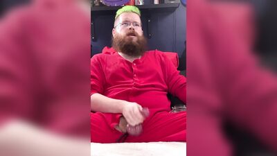 Wearing my Union Suit and Jacking on my Uncut Cock