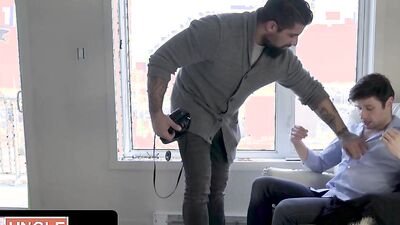 Lad gets his ass rammed from behind by a horny bloke's schlong