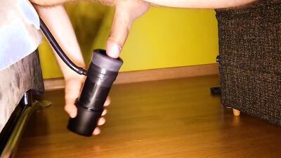 Amateur guy is shoving his hard dick into his favorite toy