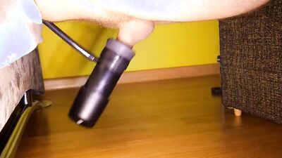 Amateur guy is shoving his hard dick into his favorite toy