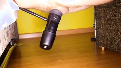 Amateur guy is shoving his hard dick into his favorite toy