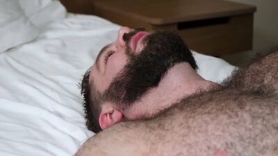 Naughty bear gets his ass destroyed with lad's big dick