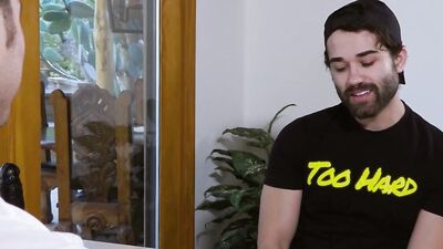 Tattooed man bends down and offer his ass to a partner