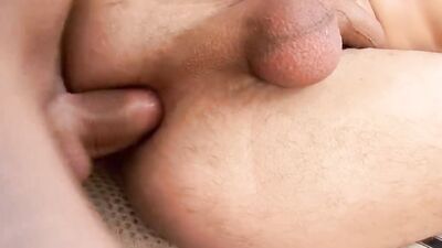 Lad spreads his hairy ass and gets filled it with a cock