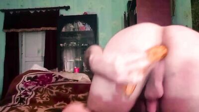 Two Huge Bananas,In the ass.Passive pervert.Gay who loves,anal.BDSM hard