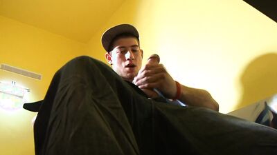 Cute horny Greg Salim is into hot jerking off until a big thick cock cum violently