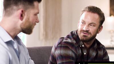 Therapist Caden Jackson Lures Conflicted Straight Bruce Jones to Anal Craving with her Hairy Bareback Skills