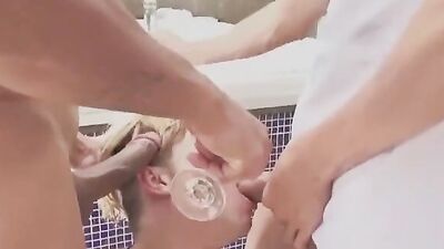 Watch how this Latino hunk takes on a group of bareback BBCs & gets pounded hard