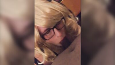 Chubby sissy crossdresser is a BBC cumslut (compilation)