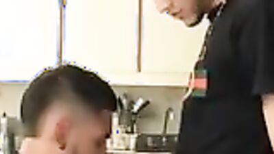 Latino boyfriend gets his hair cut before getting bareback anal from BLM