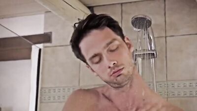 Shower checking out results in 3-way bareback sex