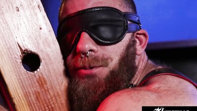 Harnessed & Hammered - Beefy Hunk’s Flogged Hole Takes Jock’s Raw Power
