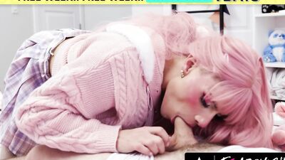 FEMBOYISH - Cute Pink Haired Femboy Cyrus Stark Rips Stockings For Marcus McNeil’s Thick Dick
