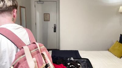 Big bro mocks submissive brother at a hotel
