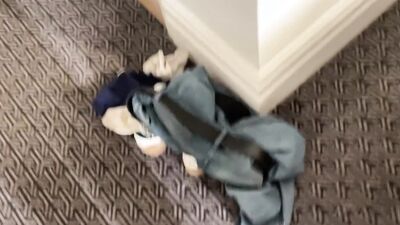 Big bro mocks submissive brother at a hotel