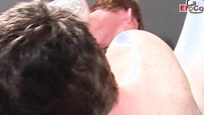 Slender German men fuck themselves anally without a condom