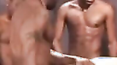Interracial gangbang with white slut GB as she takes on a massive black cock