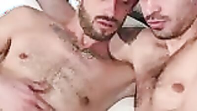 Koldo Goran & Antonio Miracle get wild with muscular hunk Rodolfo in a bareback group sex frenzy