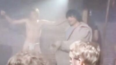 Eric Ryan dominates in wild vintage bareback gangbang with a kinky twist