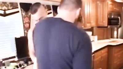 Vintage gangbang with skinny slut getting her tight ass drilled in an RV