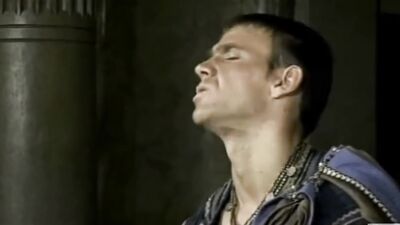 Watch the Gladiators take on a pack of hung studs in a wild group sex frenzy