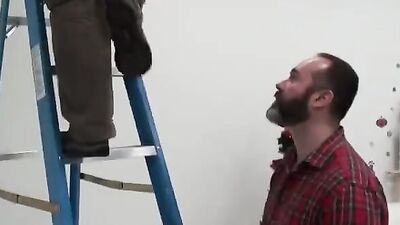 Watch Joe Hardness and Guy English give a hot handjob and fingerbang to each other's daddies