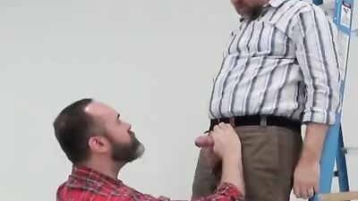 Watch Joe Hardness and Guy English give a hot handjob and fingerbang to each other's daddies