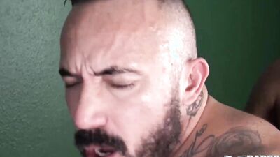 Alessio Romero and Ray Diesel take a raw pounding in a wild bareback threesome