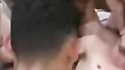Watch these two studs get their big cocks out in a wild, interracial gangbang