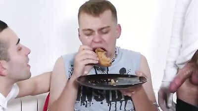 Young slave gets humiliated in wild BDSM games & gets spanked and twinked