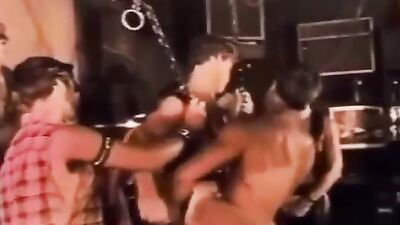 Vintage Homosexuals get kinky with bareback group sex, spanking, and group sex barebacking