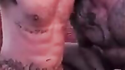 Watch these two hunkies take turns blowing and fucking in the garden