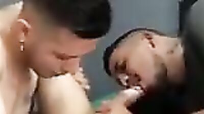 Hot Latino stud takes on multiple cocks in wild group sex action