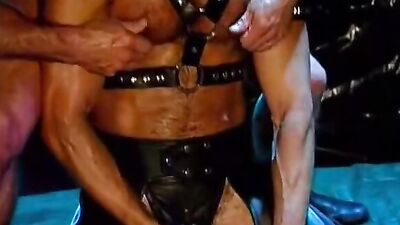 Muscular bear group fucks in wild interracial bear group sex