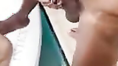 Muscular Asian Boy gets his big cock bareback by a group of horny guys
