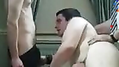 Daddy and his two boys train a young guy's ass for interracial public action